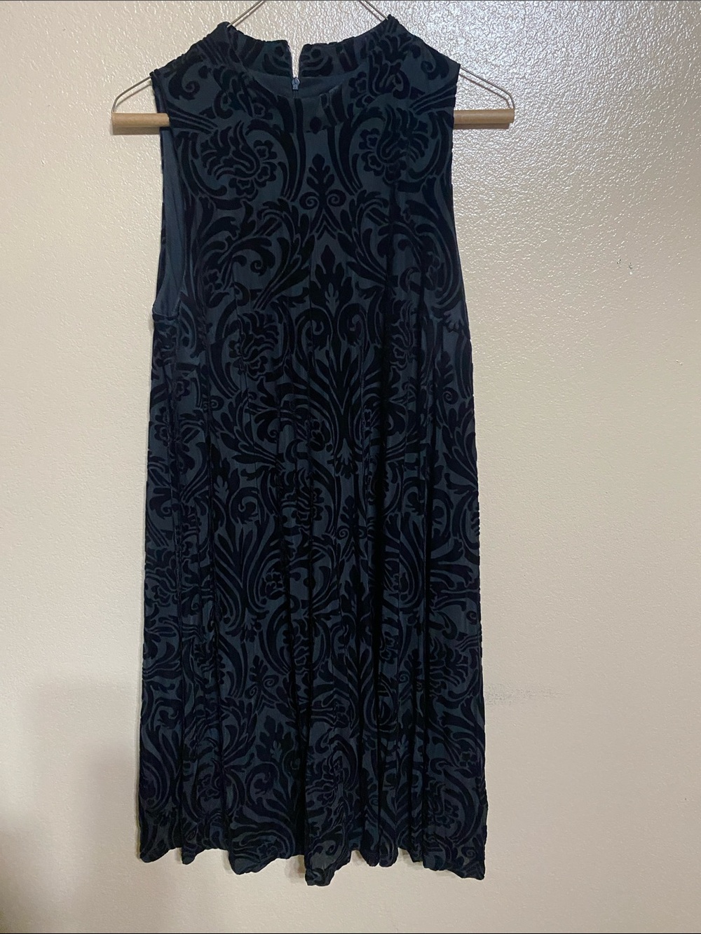 Jessica Howard Black Velvet Burnout A-Line Dress